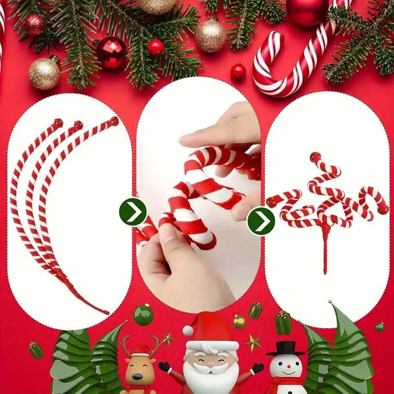 6-Pieces: Red White Candy Christmas Tree Decorations Seasonal Decor - Tophatter Daily Deals