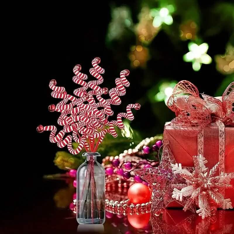 6-Pieces: Red White Candy Christmas Tree Decorations Seasonal Decor - Tophatter Daily Deals