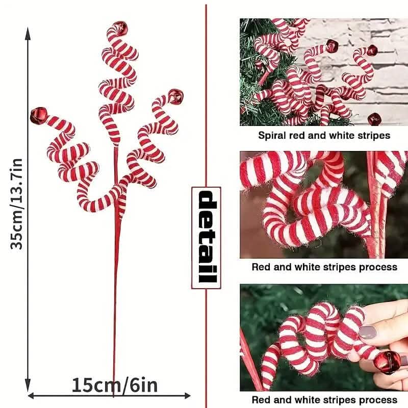 6-Pieces: Red White Candy Christmas Tree Decorations Seasonal Decor - Tophatter Daily Deals