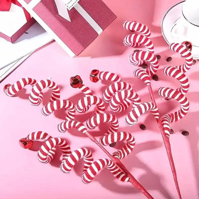 6-Pieces: Red White Candy Christmas Tree Decorations Seasonal Decor - Tophatter Daily Deals
