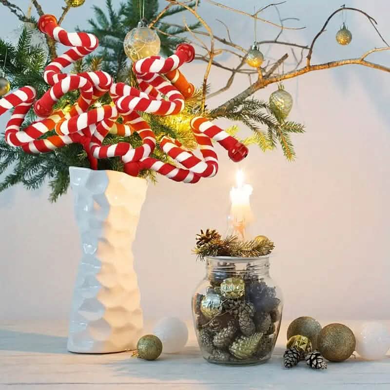 6-Pieces: Red White Candy Christmas Tree Decorations Seasonal Decor - Tophatter Daily Deals