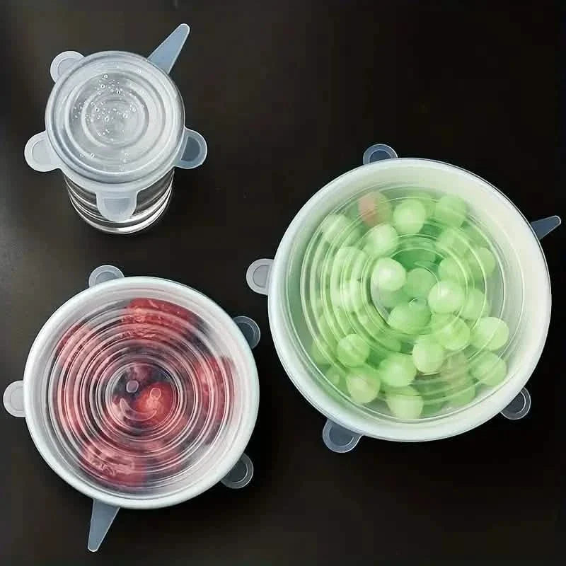 6-Pieces: Reusable Durable Food Storage Bowl Lids Food Storage Containers - Tophatter Daily Deals