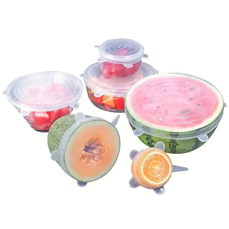 6-Pieces: Reusable Durable Food Storage Bowl Lids Food Storage Containers - Tophatter Daily Deals