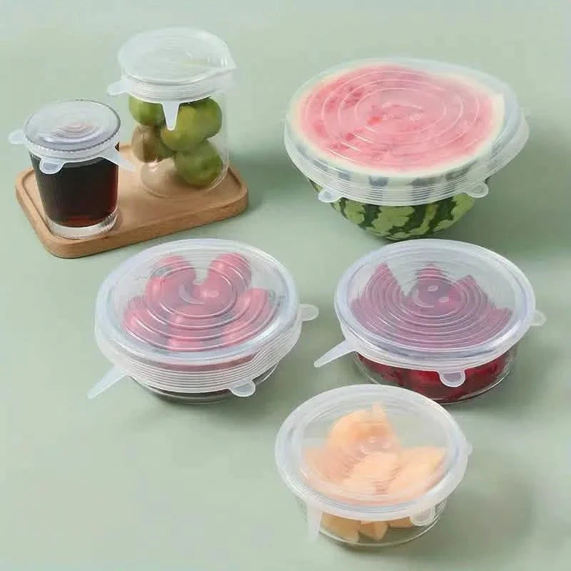 6-Pieces: Reusable Durable Food Storage Bowl Lids Food Storage Containers - Tophatter Daily Deals