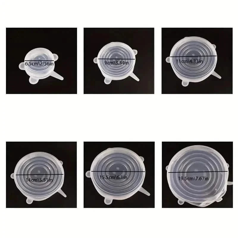 6-Pieces: Reusable Durable Food Storage Bowl Lids Food Storage Containers - Tophatter Daily Deals