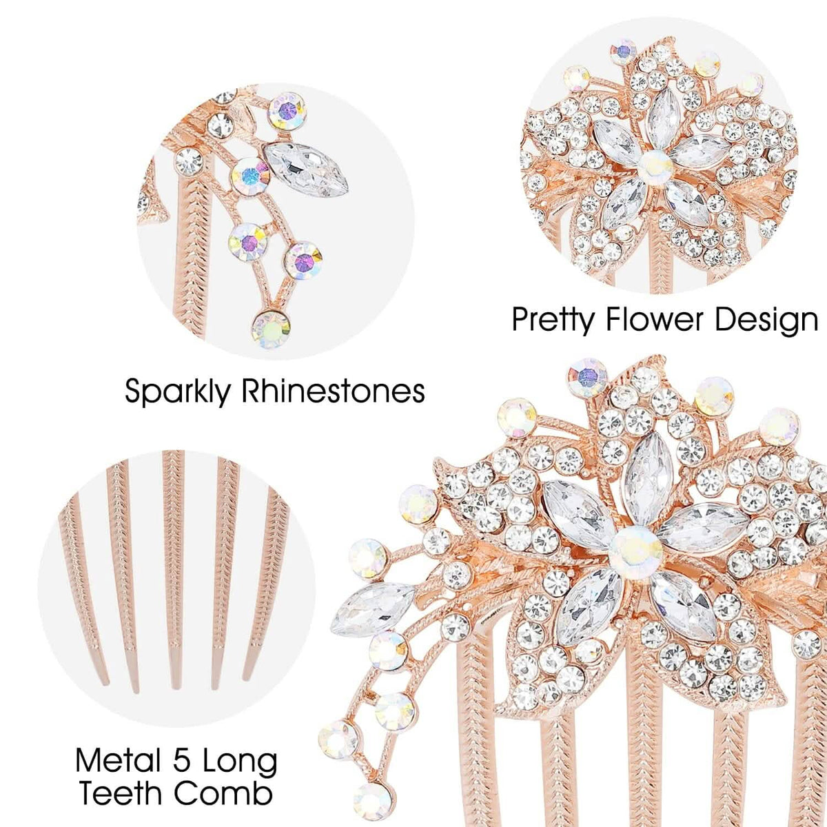 6-Pieces: Rhinestone Encrusted Hairpin Barrette Accessory Beauty & Personal Care - Tophatter Daily Deals