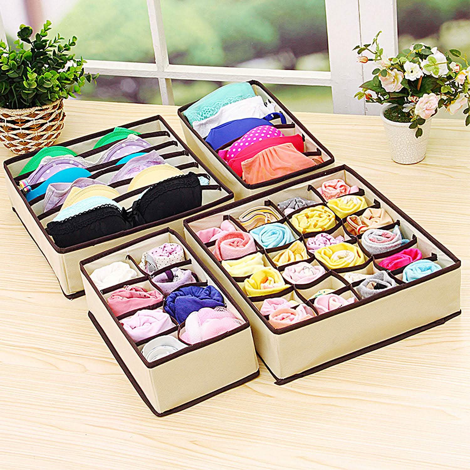 6-Pieces Set: Foldable Underwear Organizer Divider Container Storage & Organization - Tophatter Daily Deals