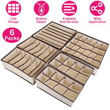 6-Pieces Set: Foldable Underwear Organizer Divider Container Storage & Organization - Tophatter Daily Deals