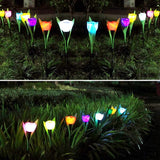 6-Pieces: Solar Garden Tulip Flower Lights Outdoor Lighting - Tophatter Daily Deals