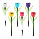 6-Pieces: Solar Garden Tulip Flower Lights Outdoor Lighting - Tophatter Daily Deals