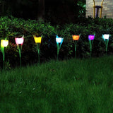 6-Pieces: Solar Garden Tulip Flower Lights Outdoor Lighting - Tophatter Daily Deals