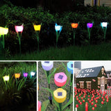 6-Pieces: Solar Garden Tulip Flower Lights Outdoor Lighting - Tophatter Daily Deals