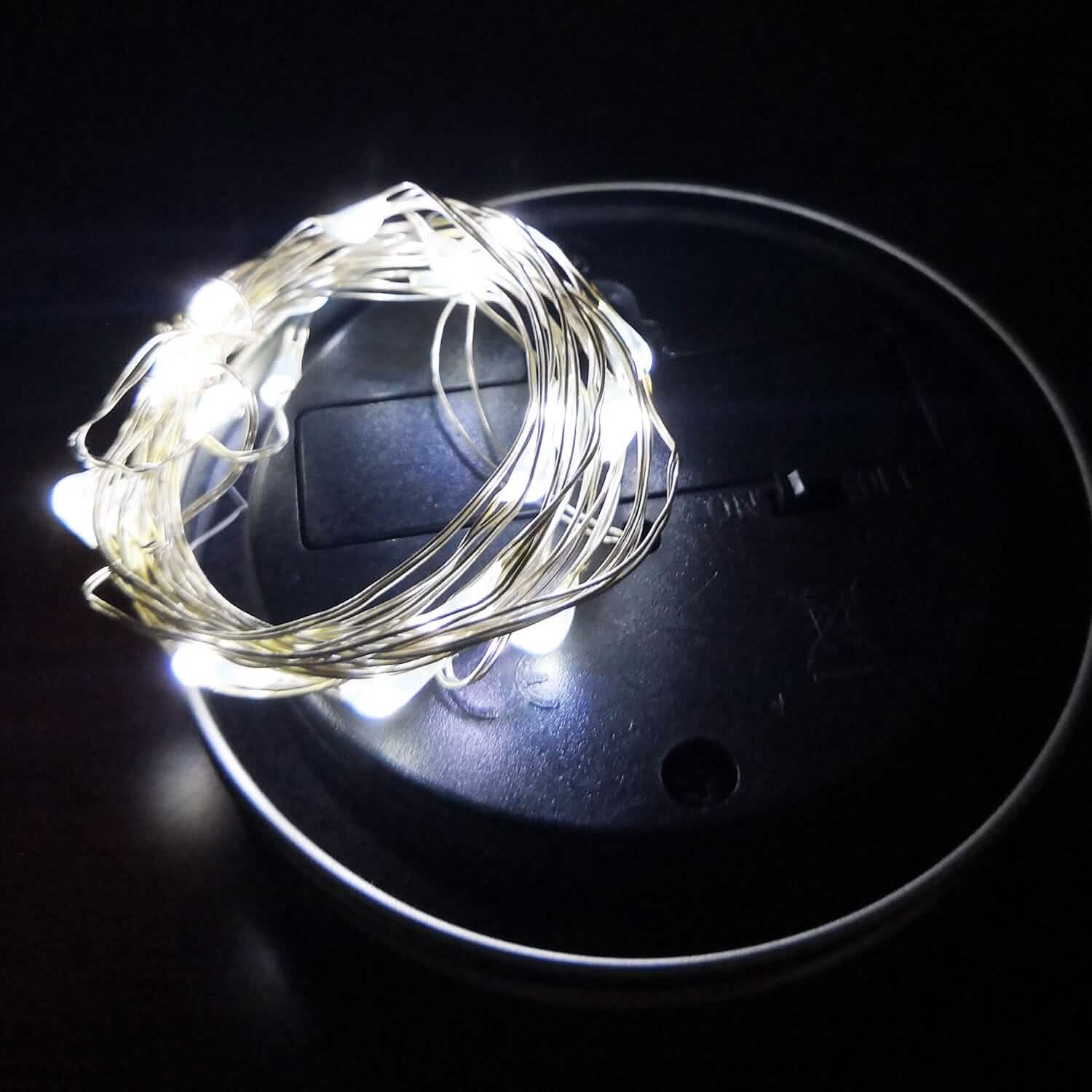 6-Pieces: Solar Powered Mason Jar Lid Lights 20 LEDs Cool White String & Fairy Lights - Tophatter Daily Deals