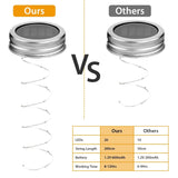 6-Pieces: Solar Powered Mason Jar Lid Lights 20 LEDs String & Fairy Lights - Tophatter Daily Deals