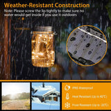 6-Pieces: Solar Powered Mason Jar Lid Lights 20 LEDs String & Fairy Lights - Tophatter Daily Deals
