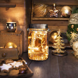 6-Pieces: Solar Powered Mason Jar Lid Lights 20 LEDs String & Fairy Lights - Tophatter Daily Deals