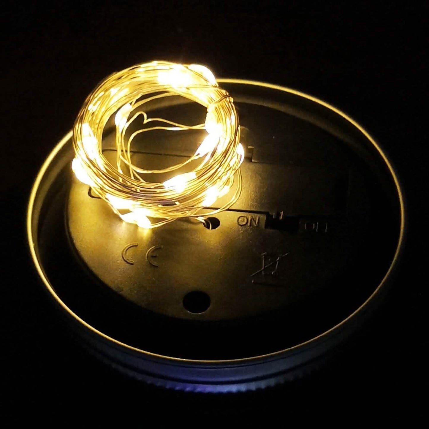 6-Pieces: Solar Powered Mason Jar Lid Lights 20 LEDs Warm White String & Fairy Lights - Tophatter Daily Deals