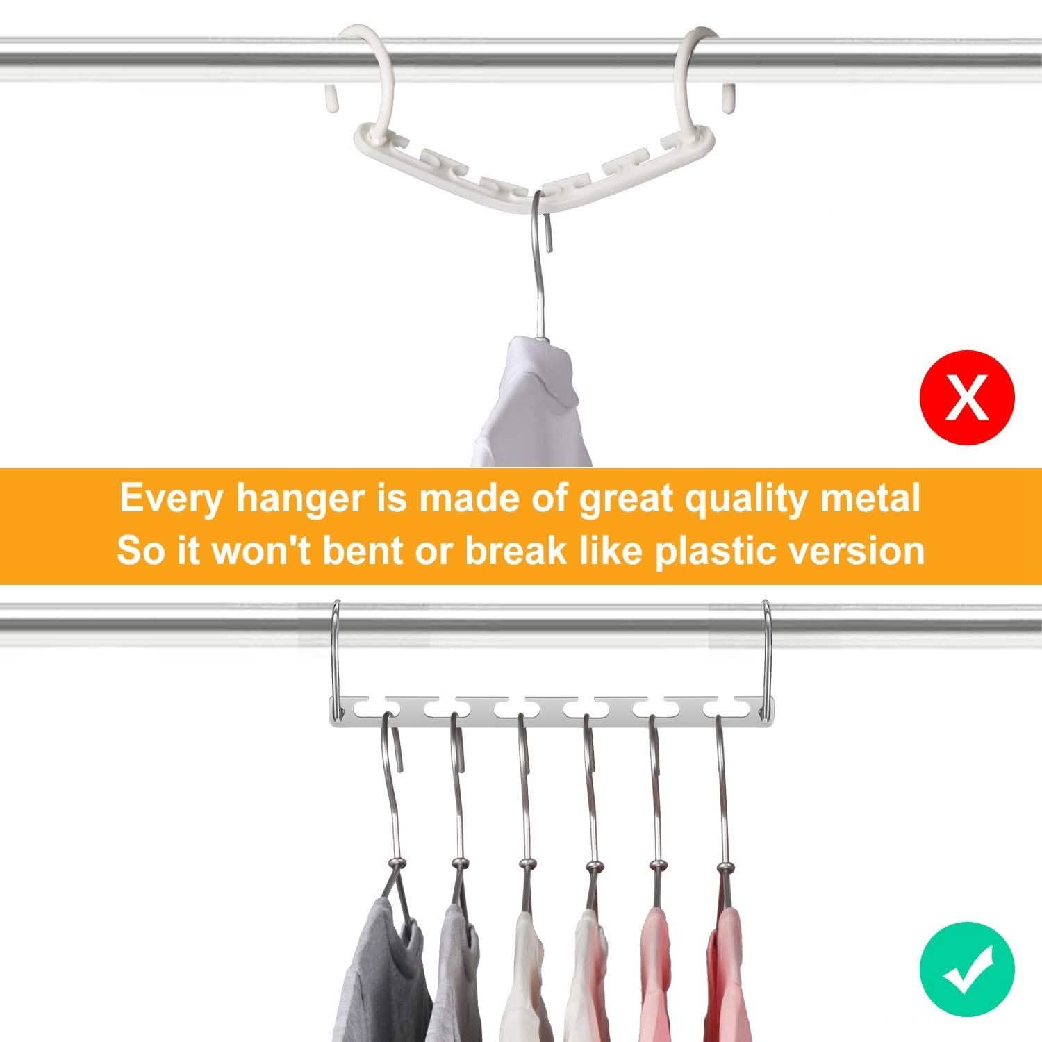 6-Pieces: Space Saving Clothes Hanger Storage & Organization - Tophatter Daily Deals