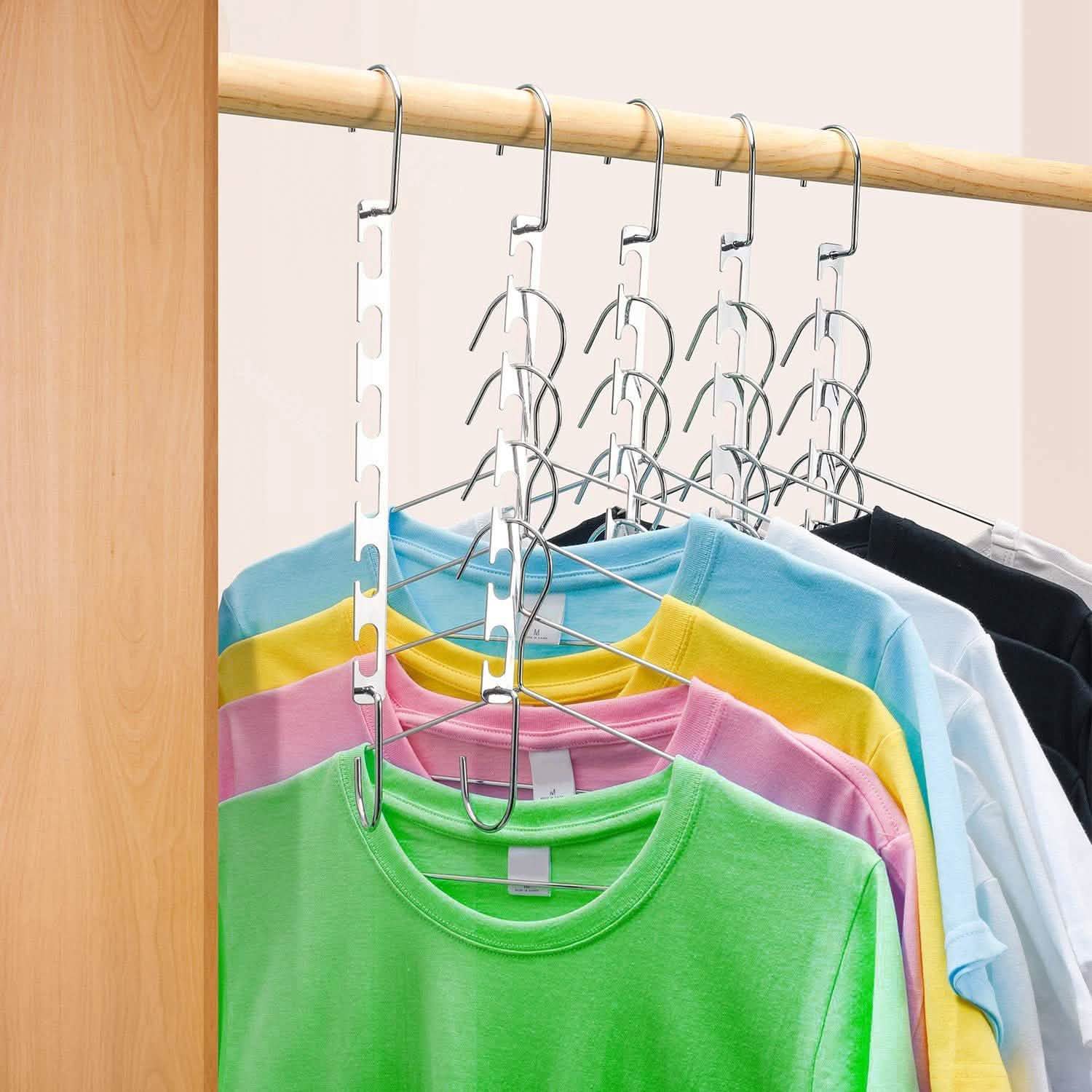 6-Pieces: Space Saving Clothes Hanger Storage & Organization - Tophatter Daily Deals