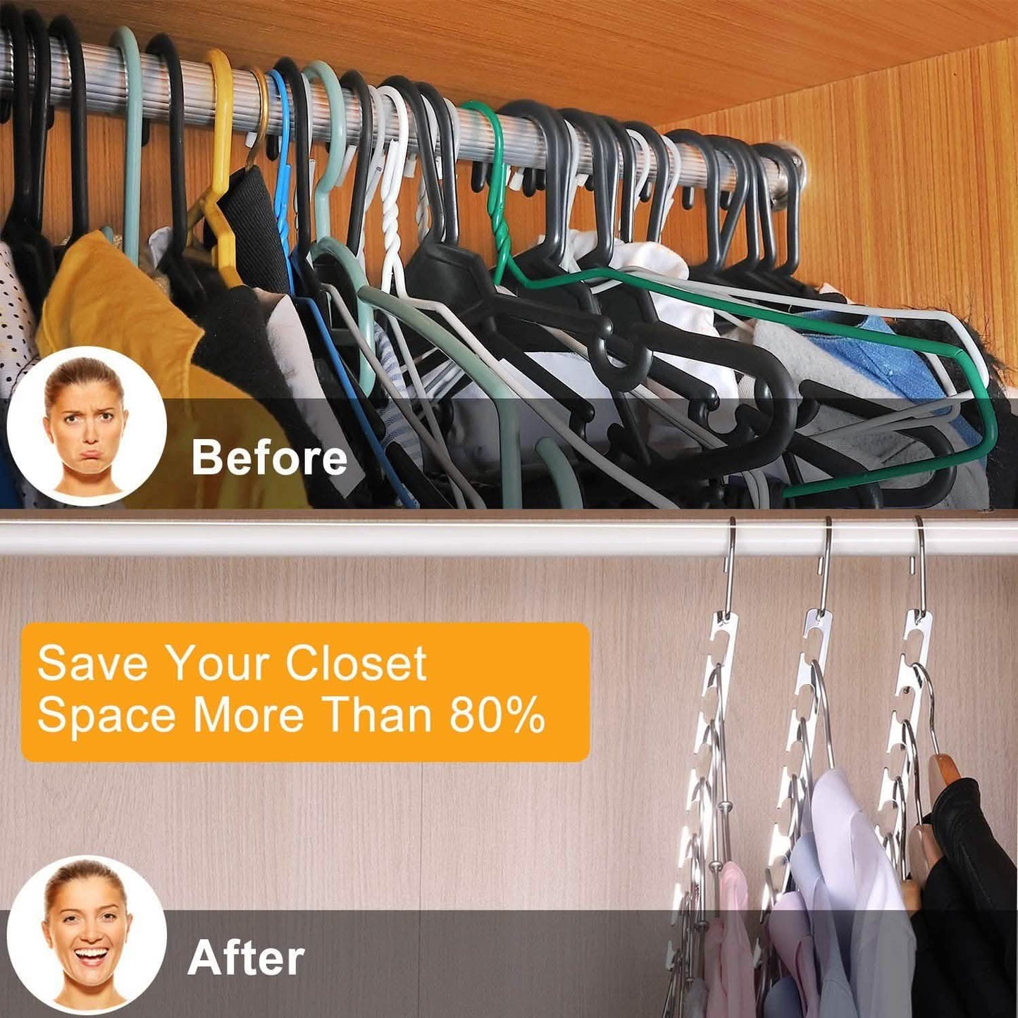 6-Pieces: Space Saving Clothes Hanger Storage & Organization - Tophatter Daily Deals