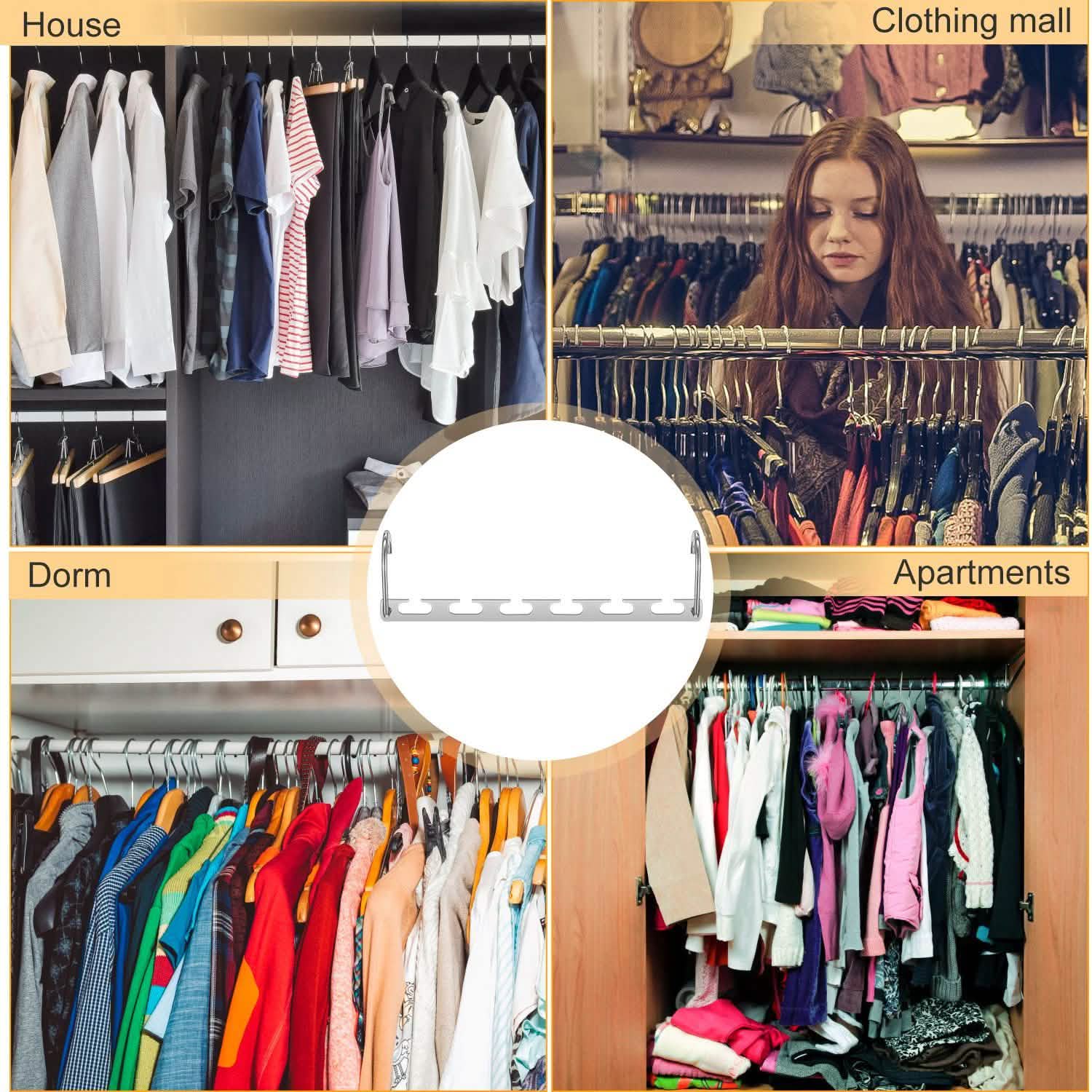 6-Pieces: Space Saving Clothes Hanger Storage & Organization - Tophatter Daily Deals