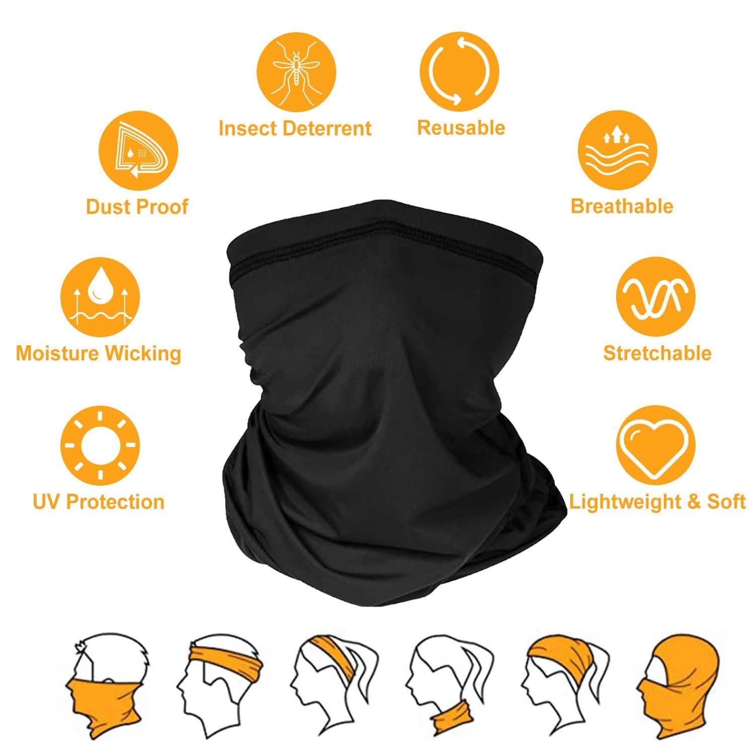 6-Pieces: Summer Neck Gaiter UV Sunscreen Protection Face Mask Face Masks & PPE - Tophatter Daily Deals