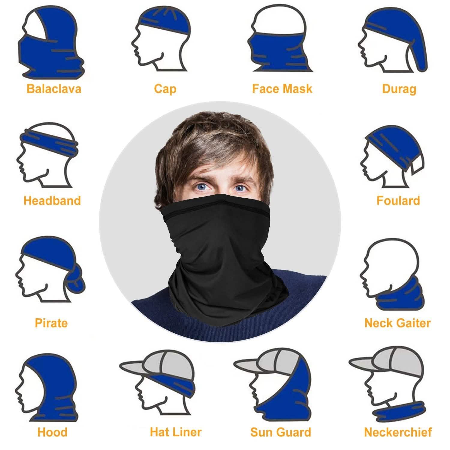 6-Pieces: Summer Neck Gaiter UV Sunscreen Protection Face Mask Face Masks & PPE - Tophatter Daily Deals