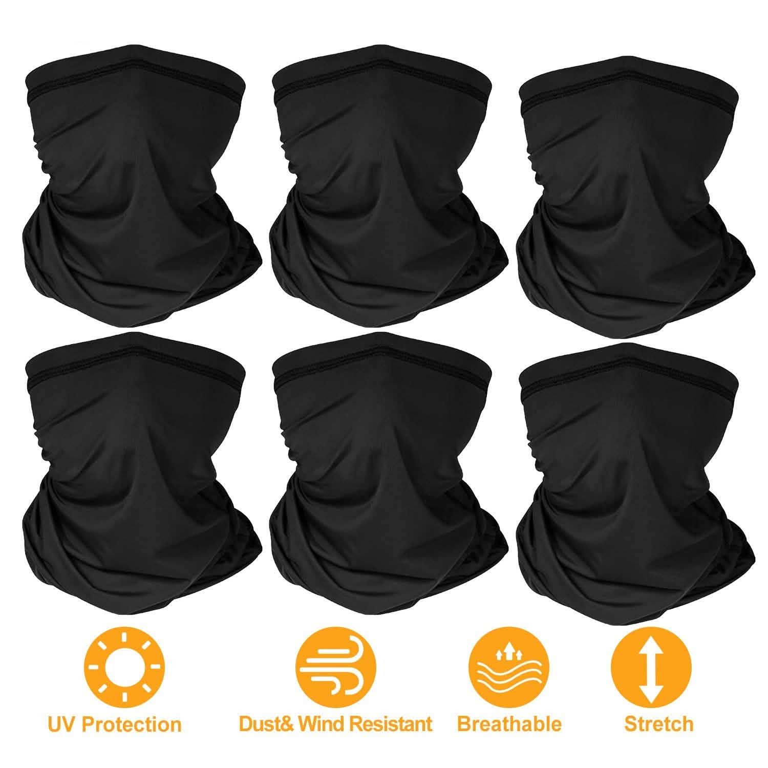 6-Pieces: Summer Neck Gaiter UV Sunscreen Protection Face Mask Face Masks & PPE - Tophatter Daily Deals