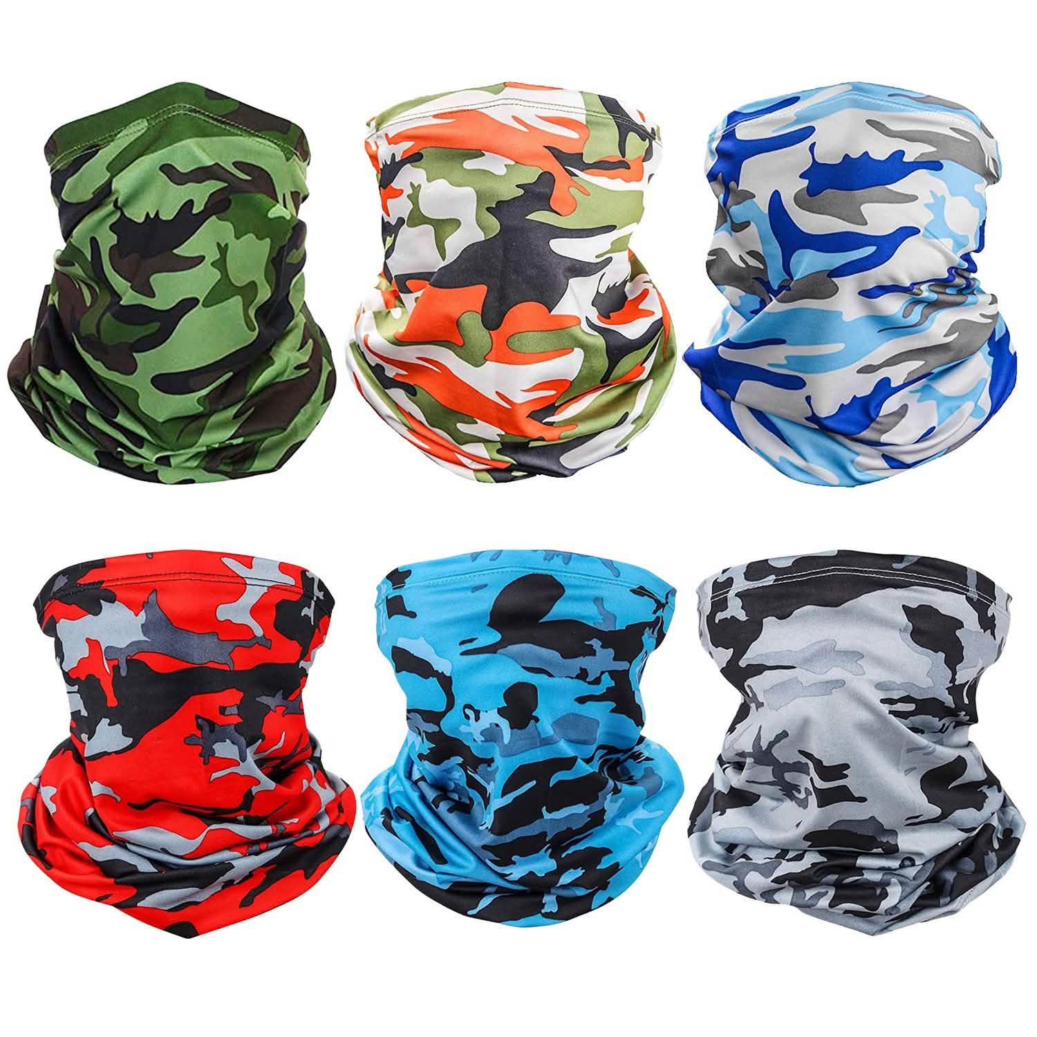 6-Pieces: Summer Neck Gaiter UV Sunscreen Protection Face Mask Scarf Face Masks & PPE - Tophatter Daily Deals