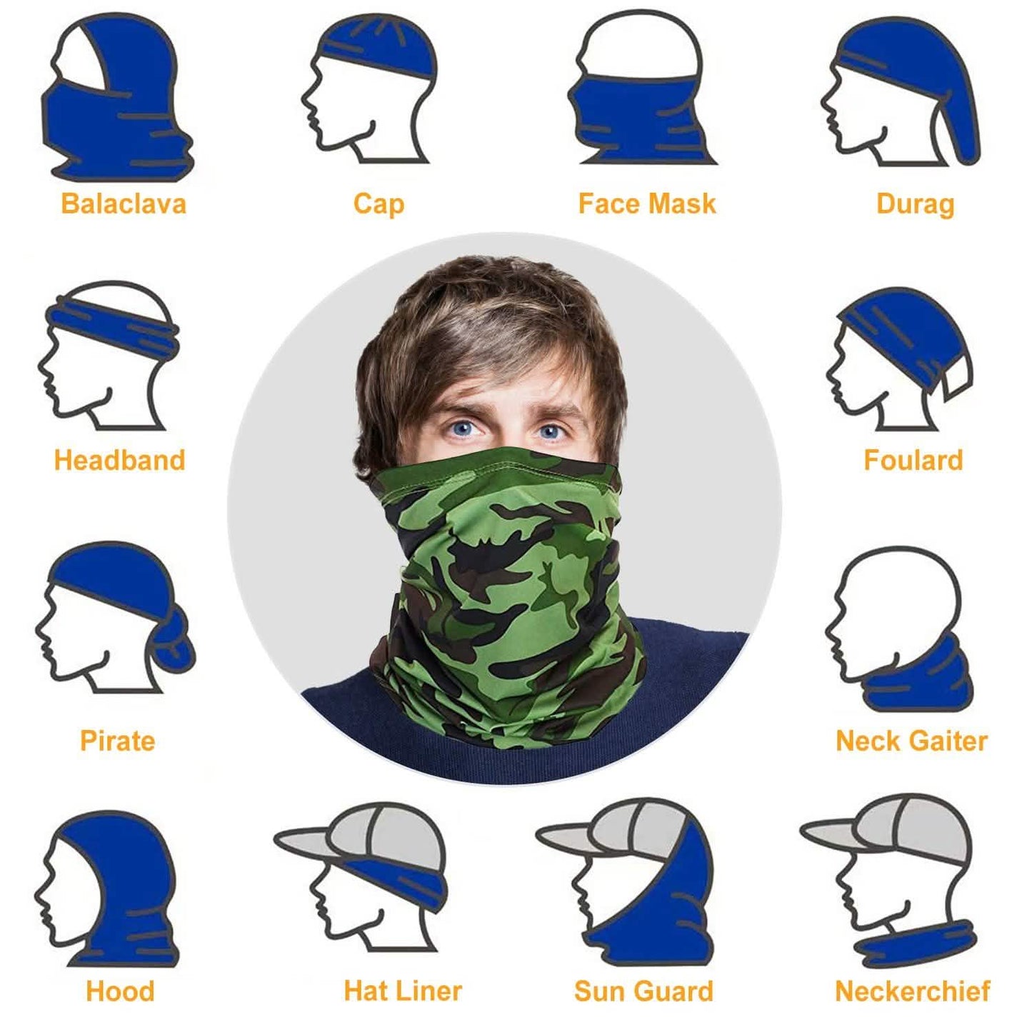 6-Pieces: Summer Neck Gaiter UV Sunscreen Protection Face Mask Scarf Face Masks & PPE - Tophatter Daily Deals