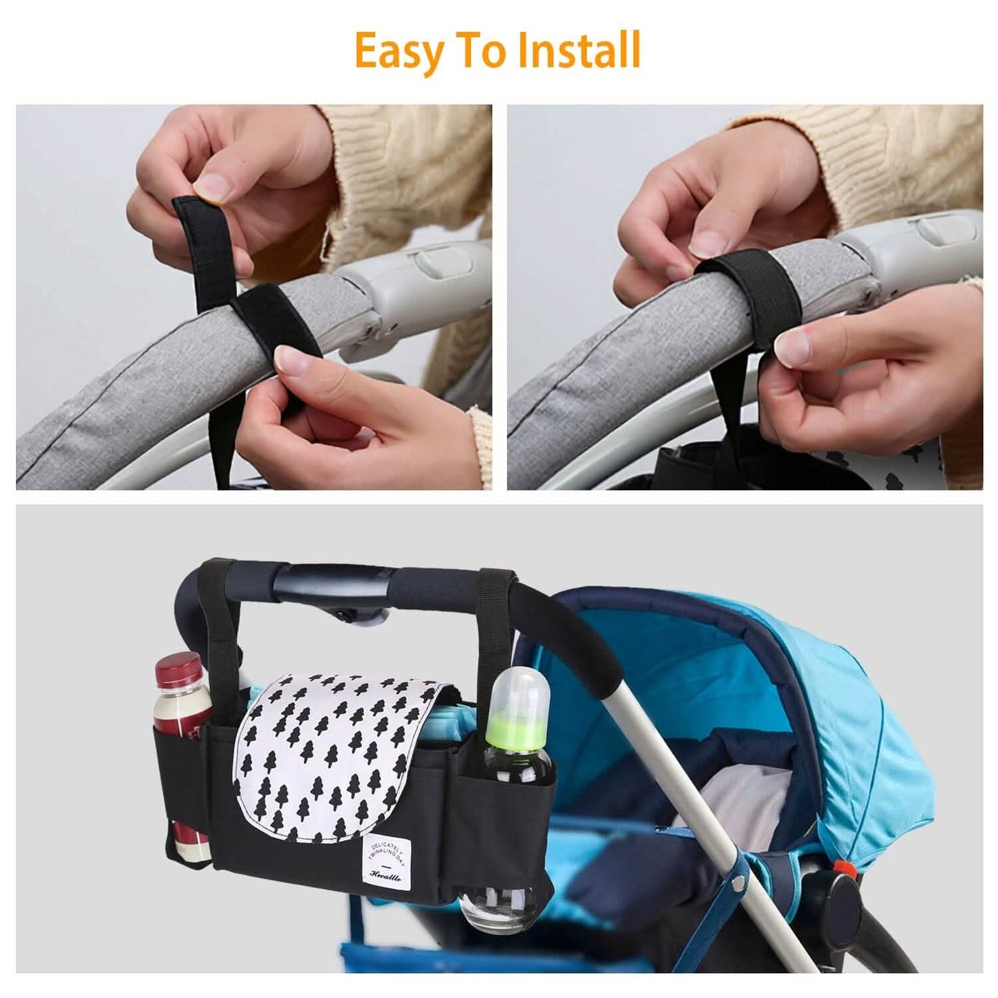 6-Pockets Baby Trolley Bag with Cup Holder Baby Gear - Tophatter Daily Deals