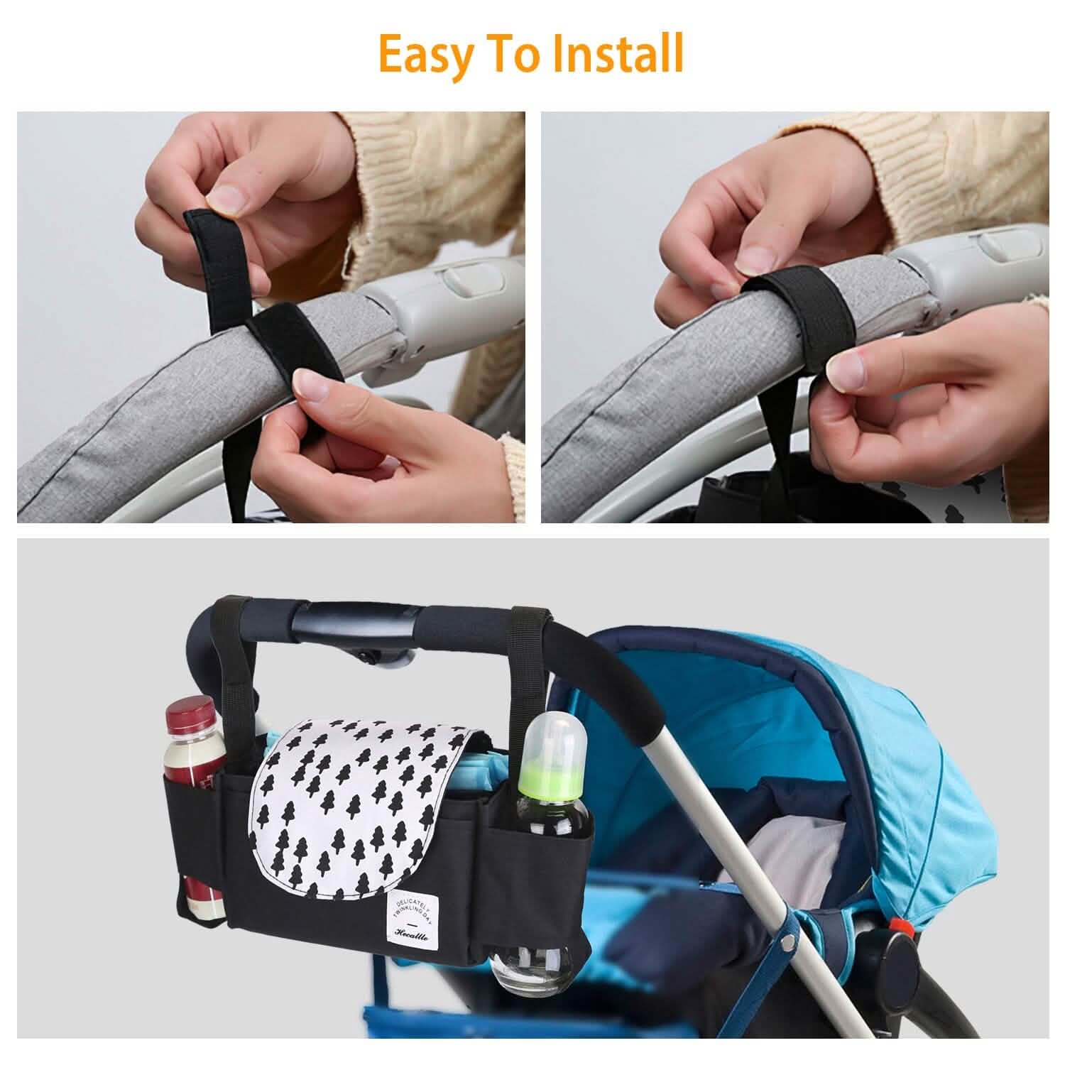6-Pockets Baby Trolley Bag with Cup Holder Baby Gear - Tophatter Daily Deals
