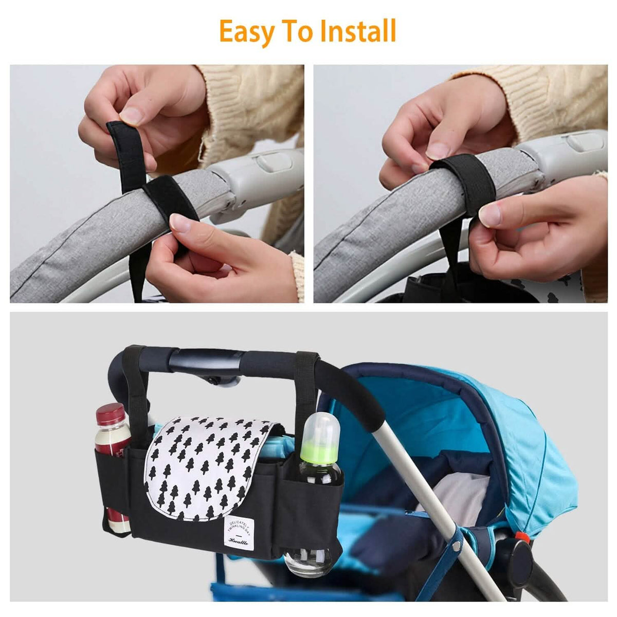 6-Pockets Baby Trolley Bag with Cup Holder Baby Gear - Tophatter Daily Deals