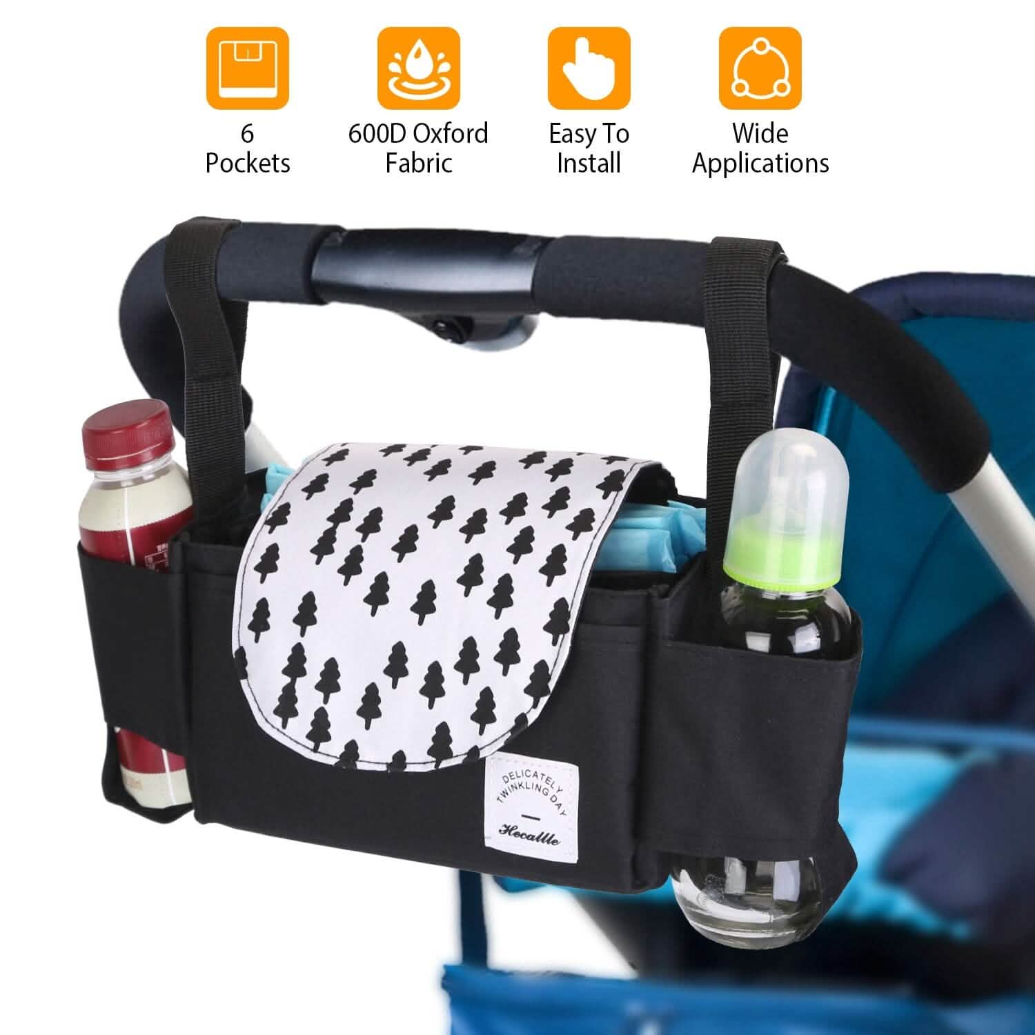 6-Pockets Baby Trolley Bag with Cup Holder Baby Gear - Tophatter Daily Deals