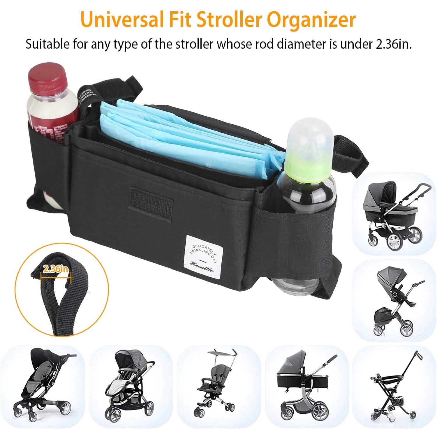 6-Pockets Baby Trolley Bag with Cup Holder Baby Gear - Tophatter Daily Deals