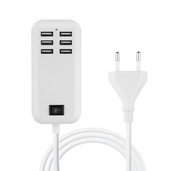 6-Ports USB-Powered Devices Wall Charger Power Adapter USB Power Adapter - Tophatter Daily Deals