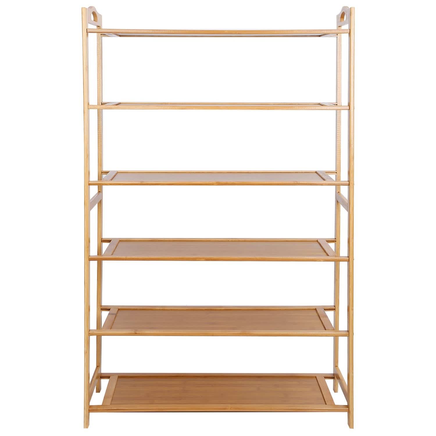 6 Tier Bamboo Shoe Rack Organizer Storage & Organization - Tophatter Daily Deals