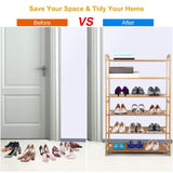 6 Tier Bamboo Shoe Rack Organizer Storage & Organization - Tophatter Daily Deals