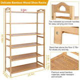 6 Tier Bamboo Shoe Rack Organizer Storage & Organization - Tophatter Daily Deals