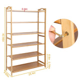 6 Tier Bamboo Shoe Rack Organizer Storage & Organization - Tophatter Daily Deals