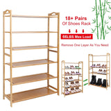 6 Tier Bamboo Shoe Rack Organizer Storage & Organization - Tophatter Daily Deals