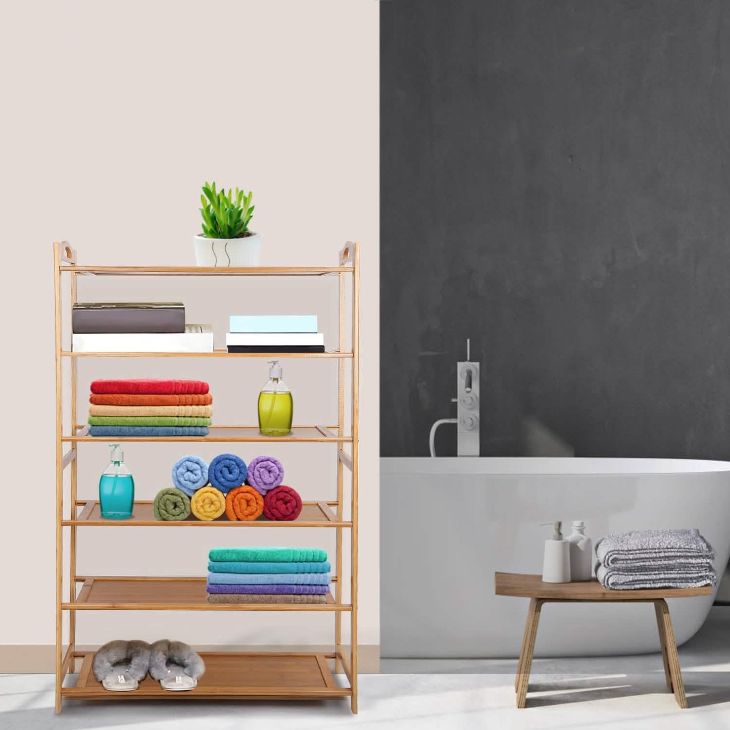 6 Tier Bamboo Shoe Rack Organizer Storage & Organization - Tophatter Daily Deals