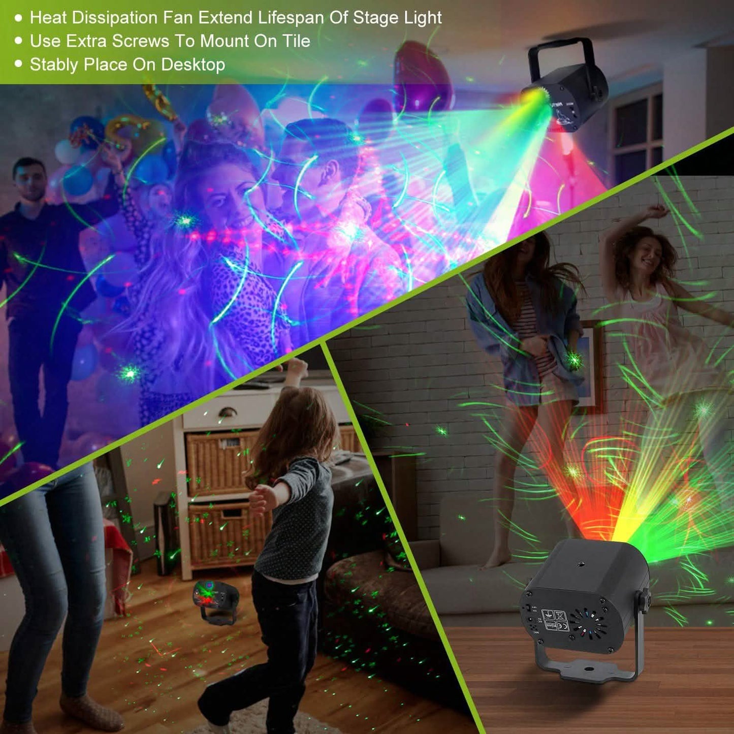 60 Pattern Laser Stage Light Sound Indoor Lighting - Tophatter Daily Deals