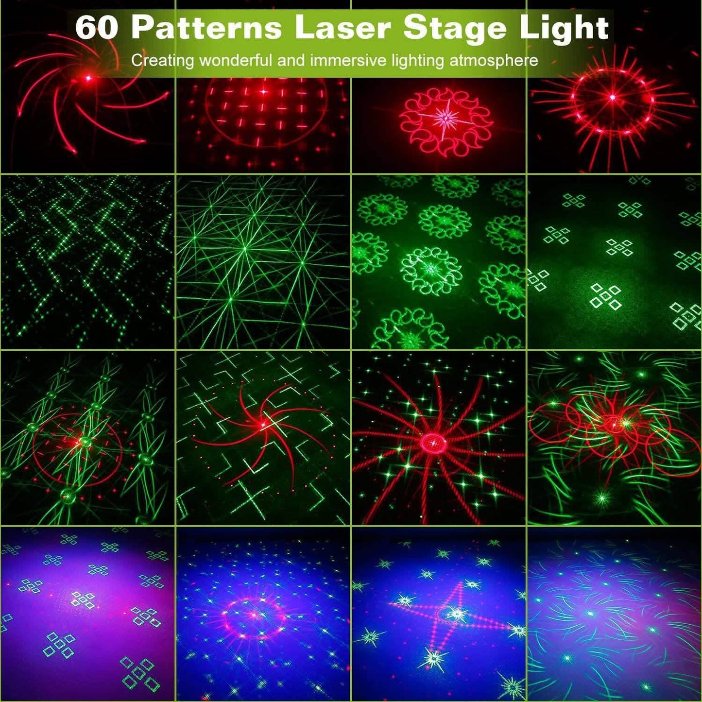 60 Pattern Laser Stage Light Sound Indoor Lighting - Tophatter Daily Deals
