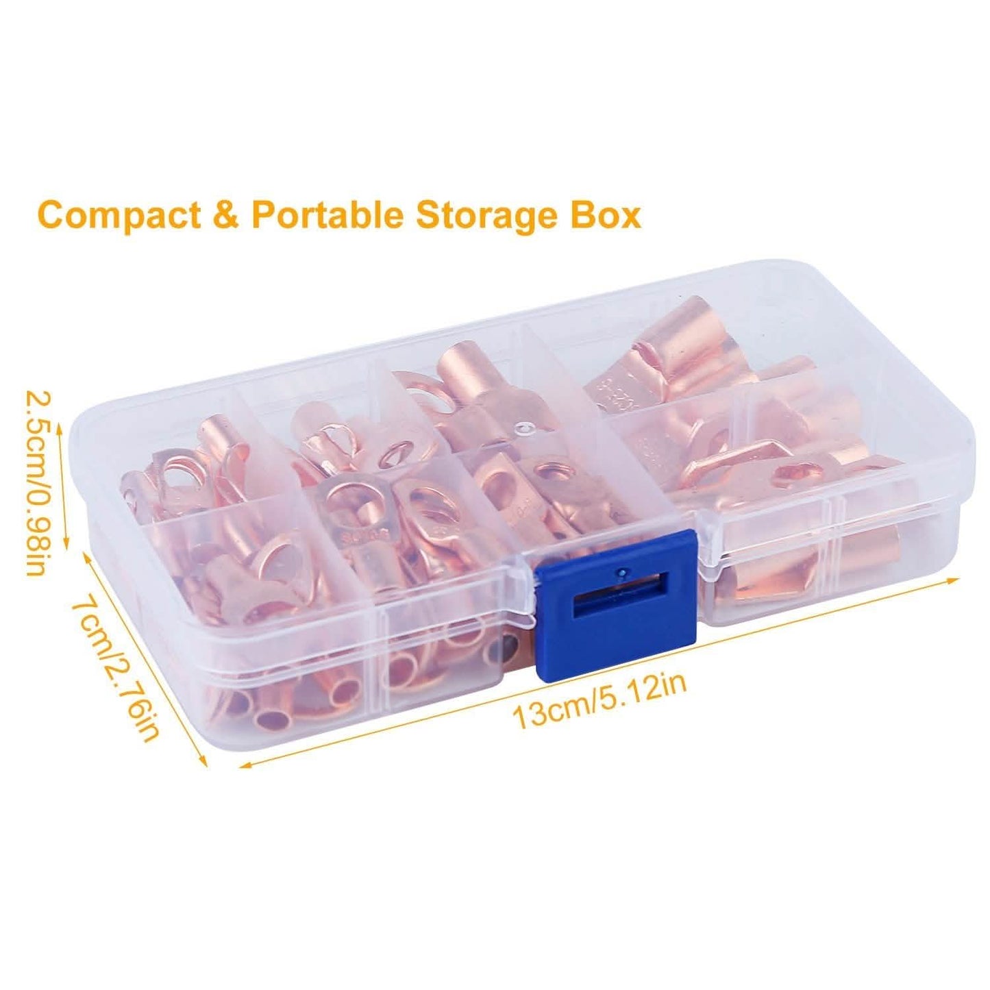 60-Piece: Battery Bare Copper Ring Lug Terminals Home Improvement - Tophatter Daily Deals