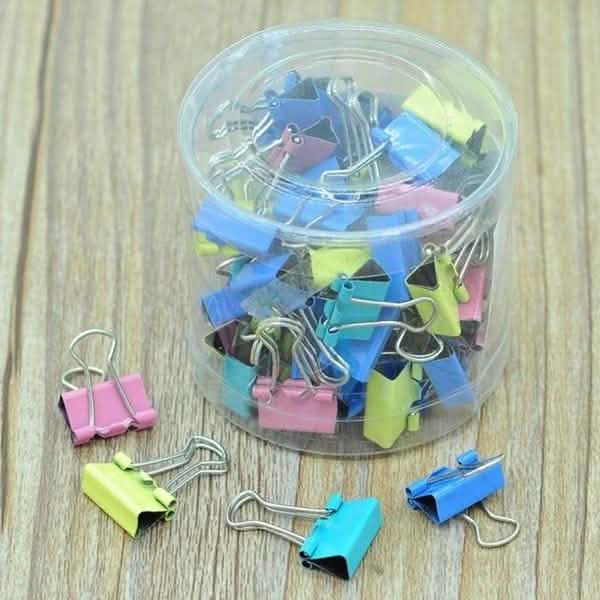 60-Pieces: 15mm Colorful Metal Paper File Ticket Binder Clips School, Office & Art Supplies - Tophatter Daily Deals