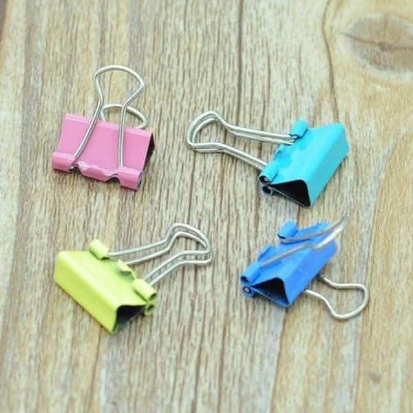 60-Pieces: 15mm Colorful Metal Paper File Ticket Binder Clips School, Office & Art Supplies - Tophatter Daily Deals