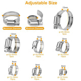 60-Pieces: Hose Clamp Stainless Steel Adjustable Worm Gear Automotive - Tophatter Daily Deals
