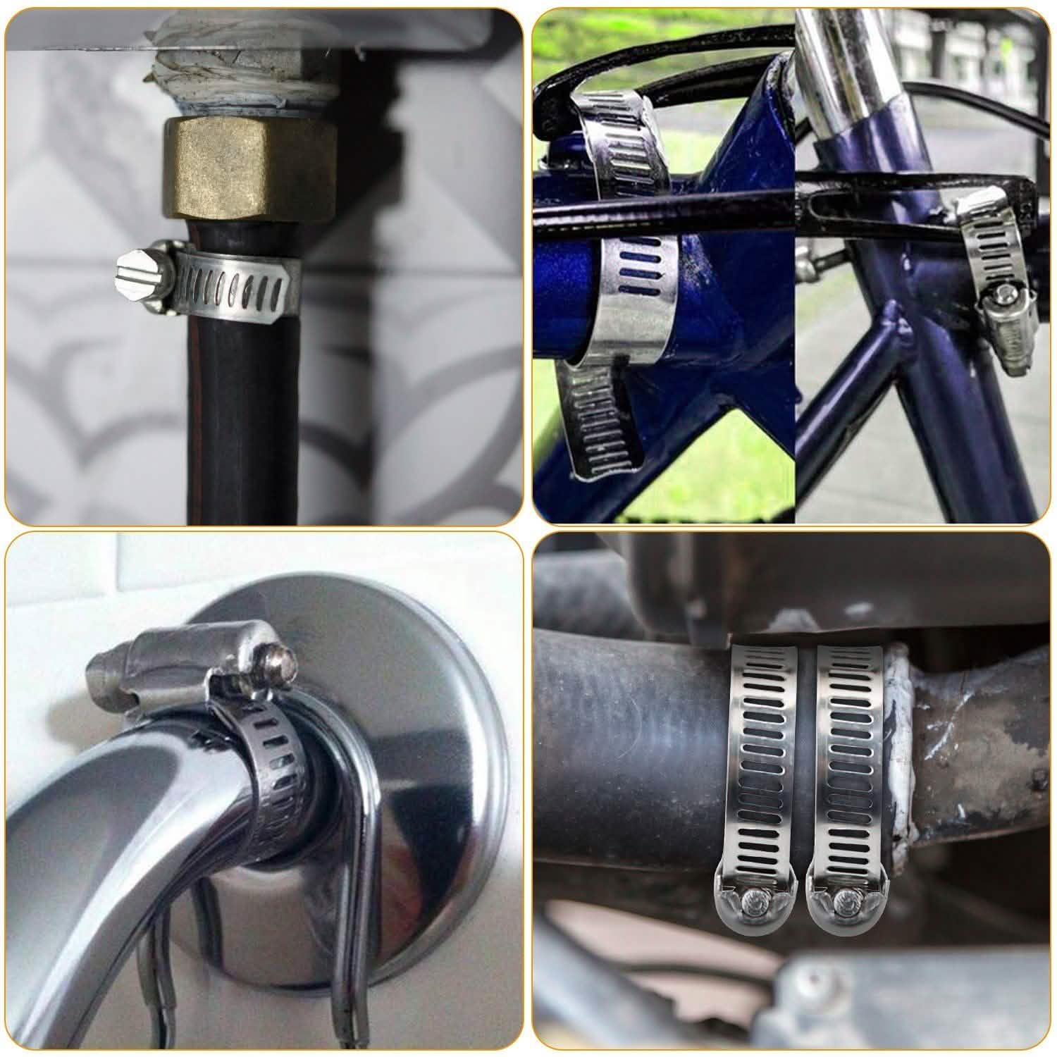 60-Pieces: Hose Clamp Stainless Steel Adjustable Worm Gear Automotive - Tophatter Daily Deals