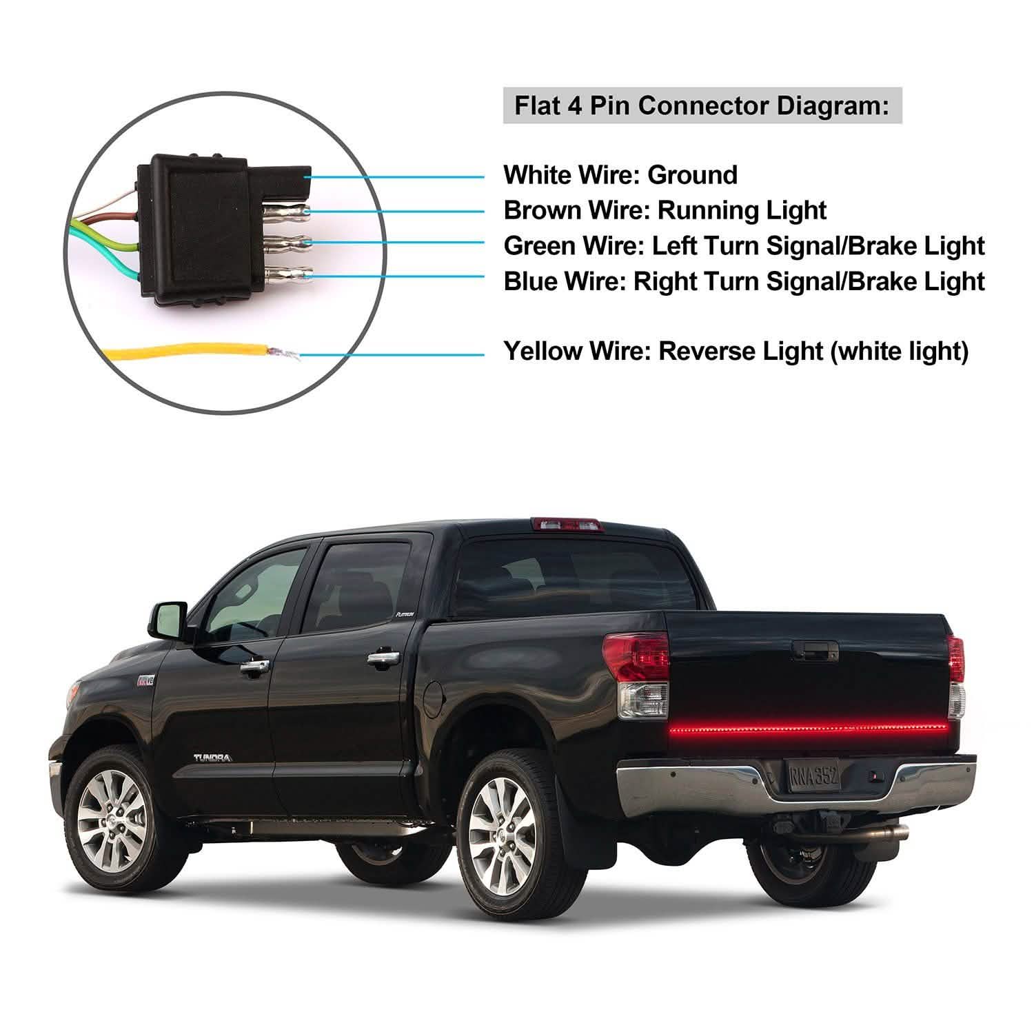 60" Truck Tailgate Brake/Reverse/Turn Signal LED Light Stip Automotive - Tophatter Daily Deals